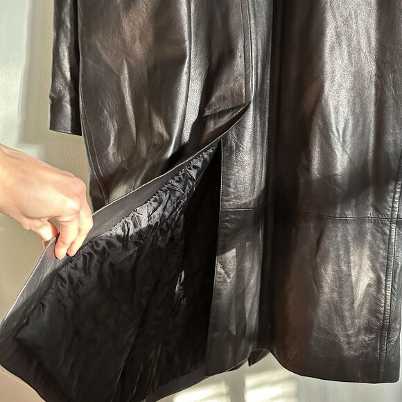 Michael Hoban Men’s XXL NORTH BEACH LEATHER Coat Overcoat Goth Rock 80s - Picture 5 of 16